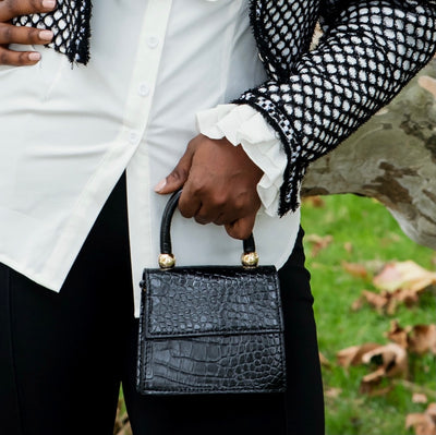 Mini Croc Satchel Handbag - Shop Kpellé