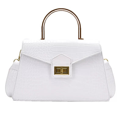 Fashionista Croc Gold Handle Handbag - Shop Kpellé