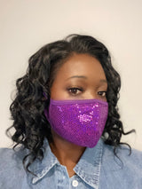 Purple Sequins Mask - Shop Kpellé