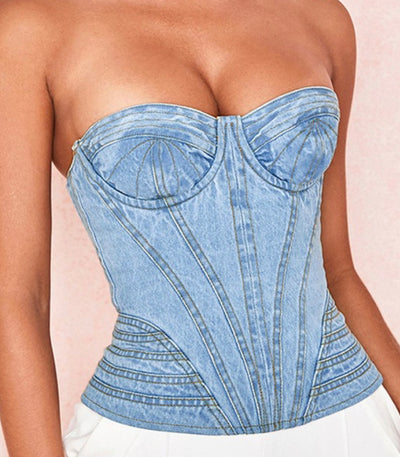 Denim Bustier - Shop Kpellé