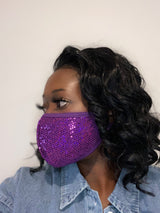 Purple Sequins Mask - Shop Kpellé