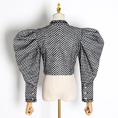 Tweed Bubbled Sleeve Jacket - Shop Kpellé