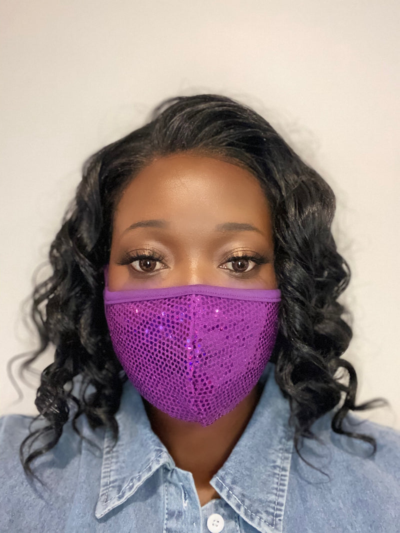Purple Sequins Mask - Shop Kpellé