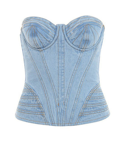 Denim Bustier - Shop Kpellé