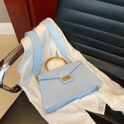 Fashionista Croc Gold Handle Handbag - Shop Kpellé