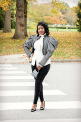 Tweed Bubbled Sleeve Jacket - Shop Kpellé