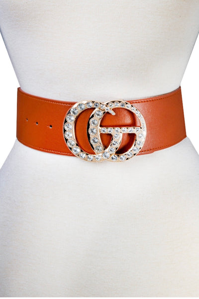 Faux Leather Wide Buckle Belt - Shop Kpellé