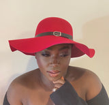 Bonnie Buckled Wool Floppy Hat - Shop Kpellé