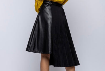 Pleated Leather Skirt - Shop Kpellé