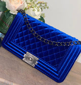 Quilted Velvet Crossbody Handbag - Shop Kpellé